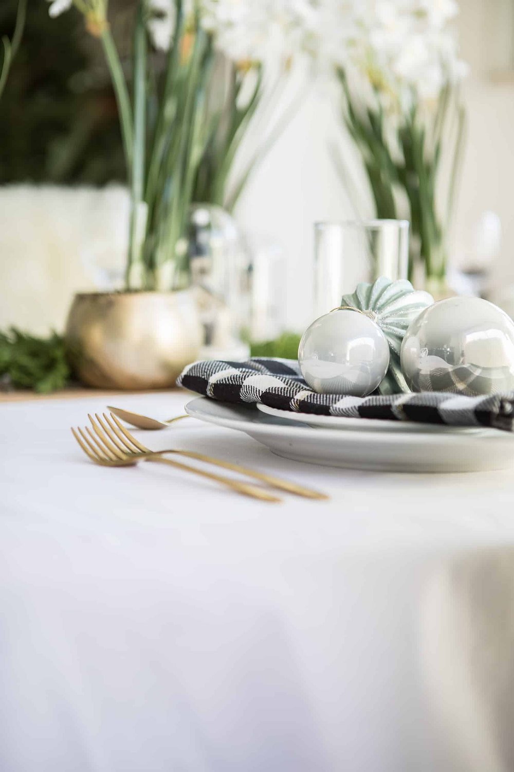 Golden silverware on a diner table