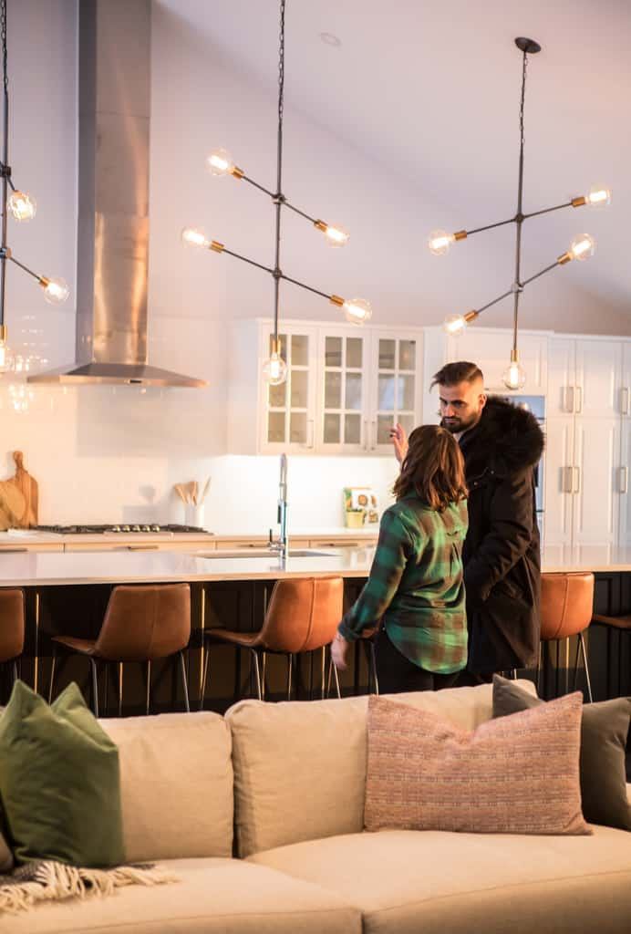 People admiring the kitchen