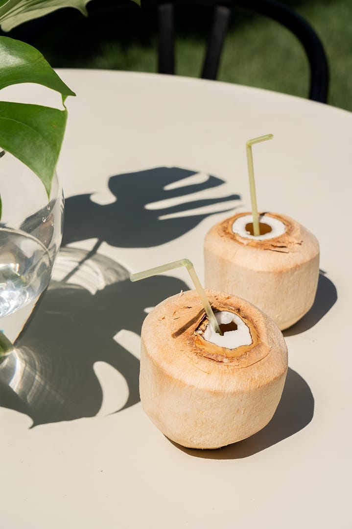 Poolhouse Coconuts on Table