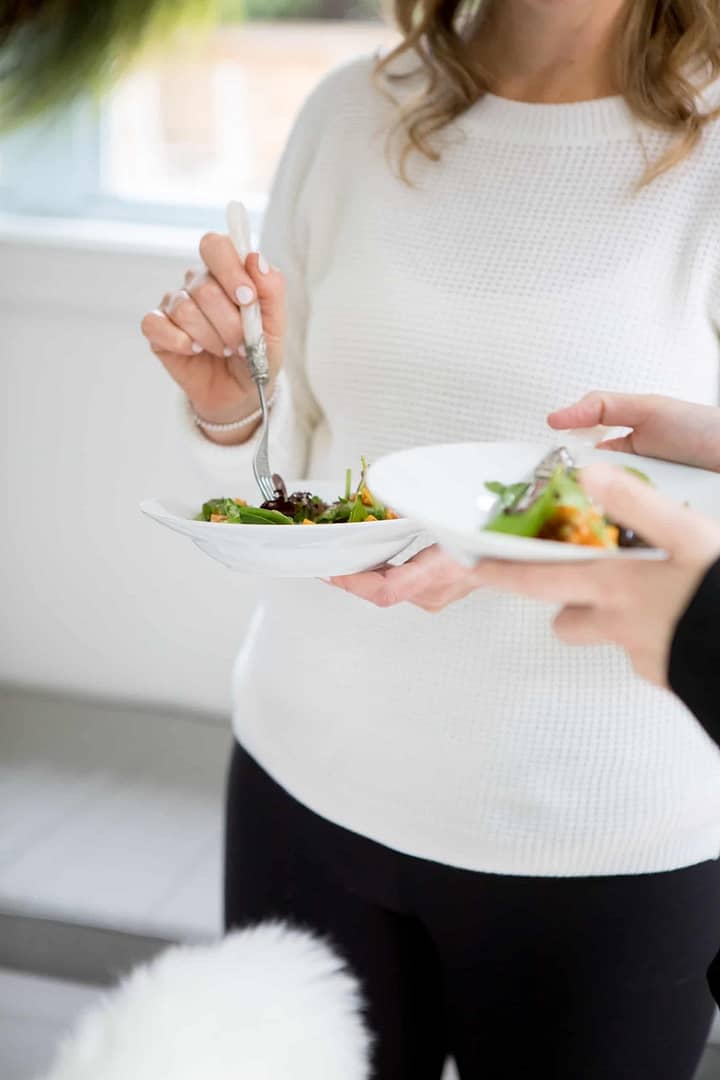 Woman eating a healthy salad