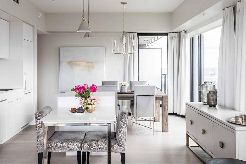 Tiny table inside a modern kitchen