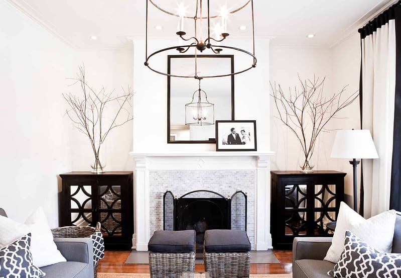Living room fireplace